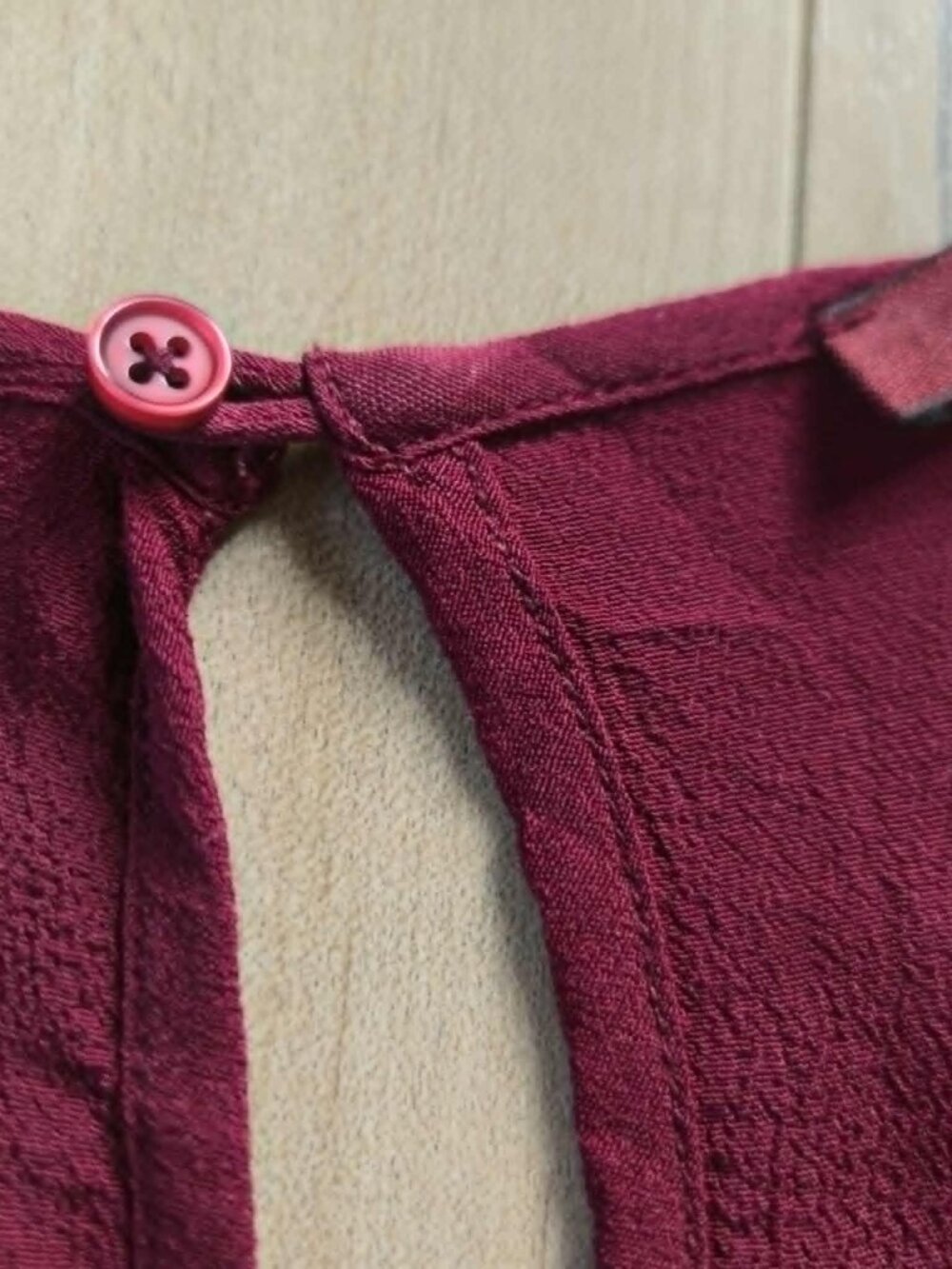 French Comptoir des Cotonniers Burgundy Boho Midi Dress XS 100% Viscose - Picture 9 of 16